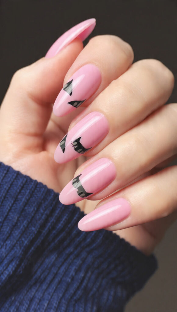 Pink Cat Eye French Tips