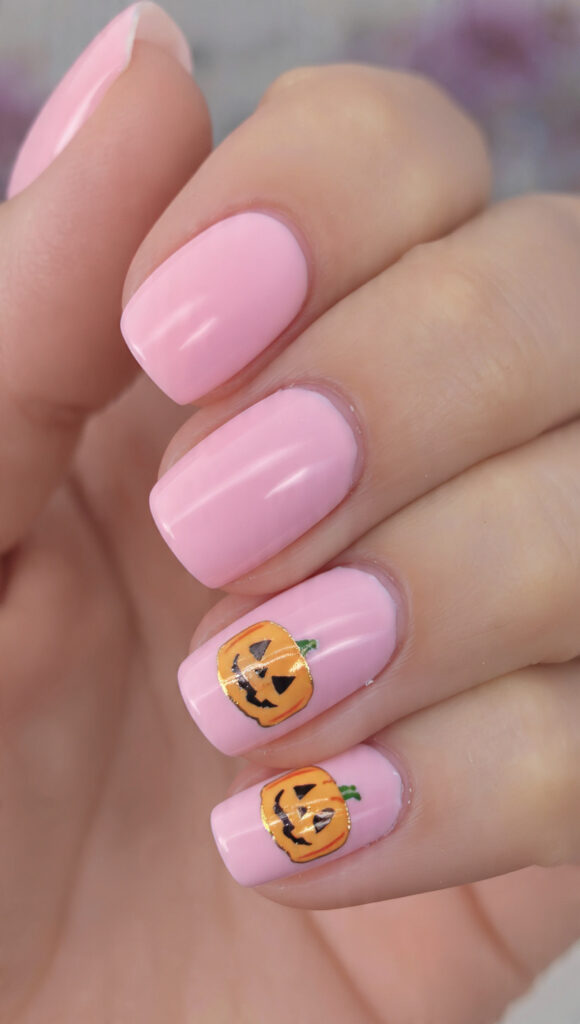 Pink Jack-O’-Lantern Short Nails