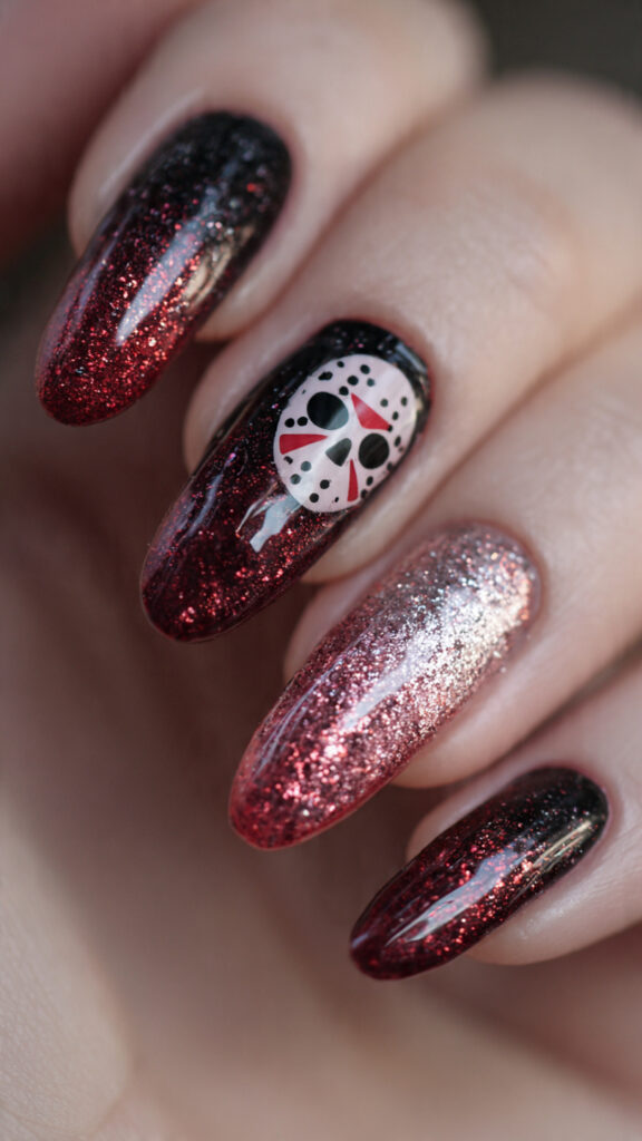 Blood Red and Black Glitter Gradient