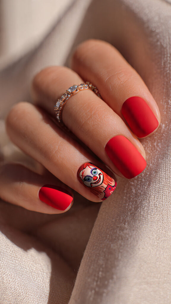 31 Chucky Nails That Are Creepy, Fun, and Perfect for Halloween 5 create a pin style nail art image of 5