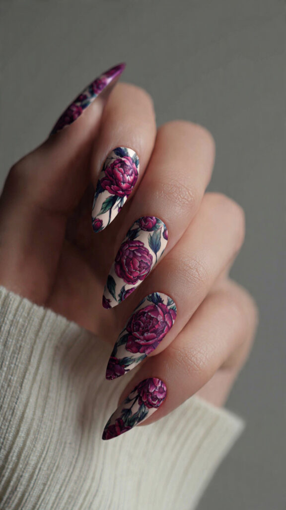 Glossy Black Nails With Blood Red Cuticle Halo
