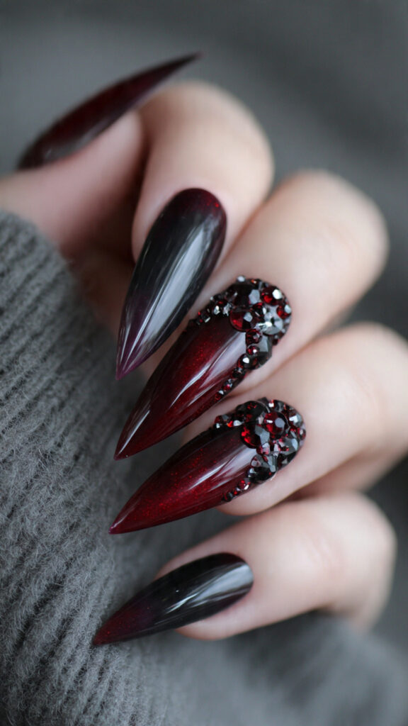 29 Vampire Nails That Are Dark, Chic, and Perfect for Halloween 2 create exactly this type of the nails 17