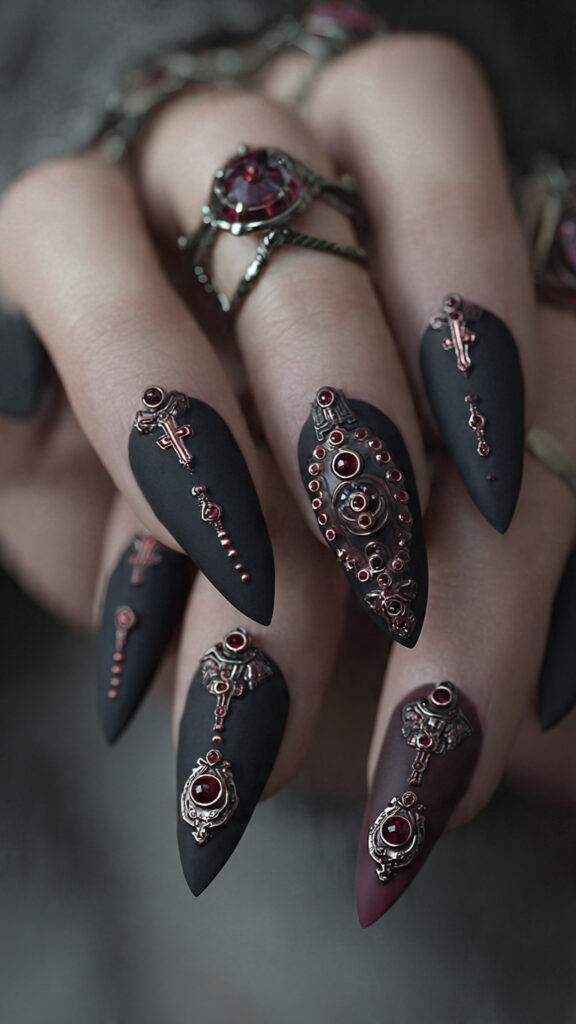 29 Vampire Nails That Are Dark, Chic, and Perfect for Halloween 28 create exactly this type of the nails 30