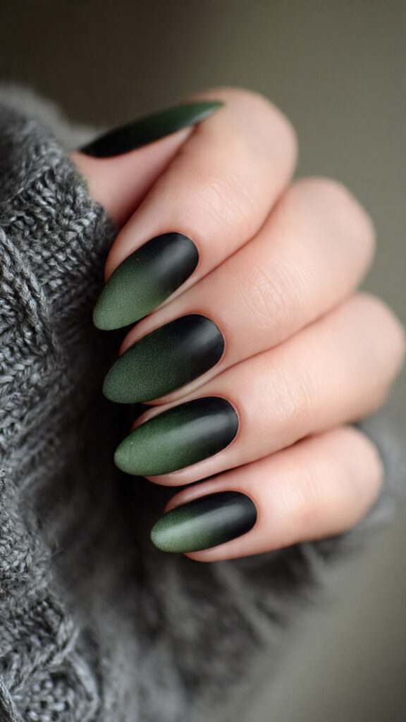 dark forest green fading into black gives