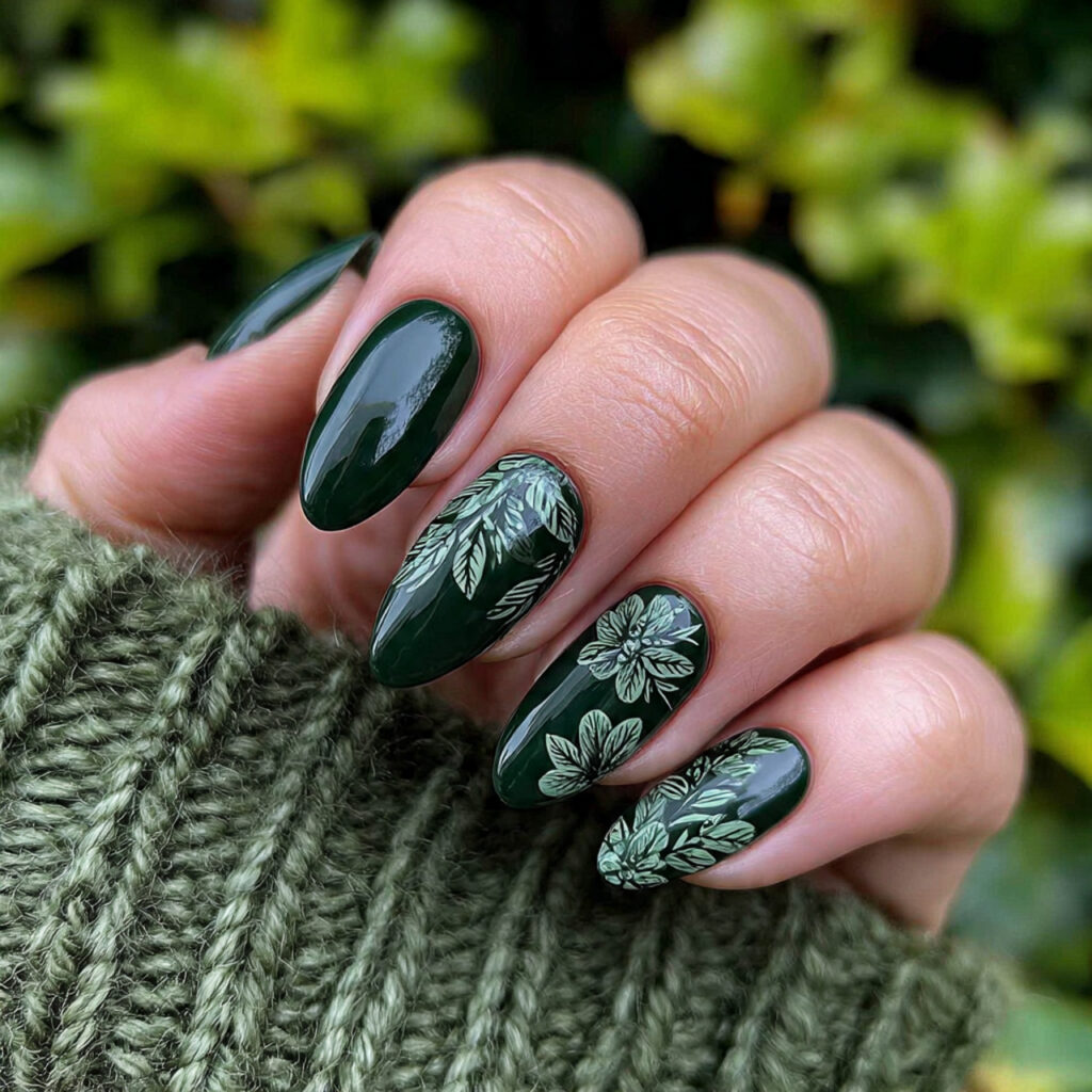 25 Fall Nail Ideas to Try This Season for a Cute, Cozy Look 11 10 forest green fall nails for a