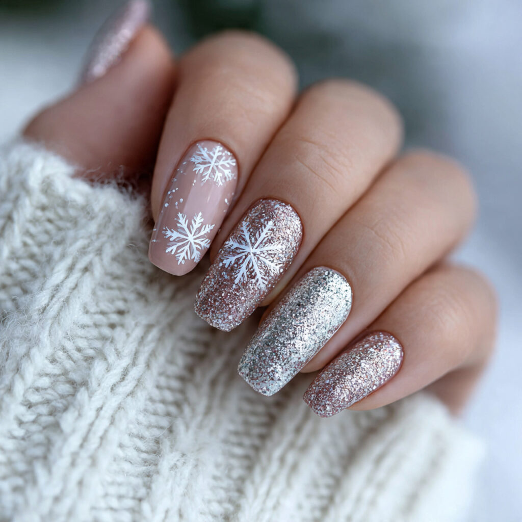 10 january nail designs with snowflake details snowflake