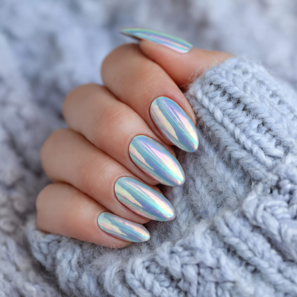 10 pearl frost chrome winter nails