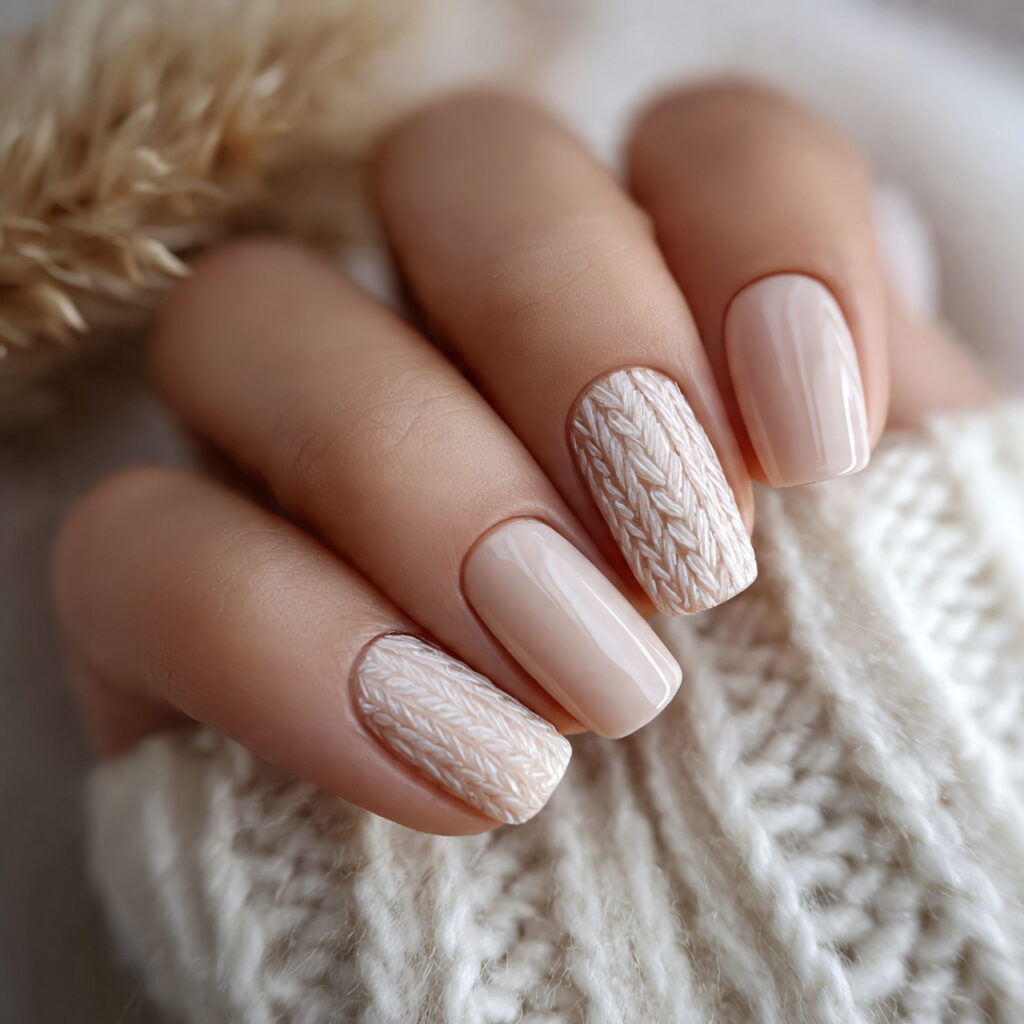 12 simple january nail designs in creamy