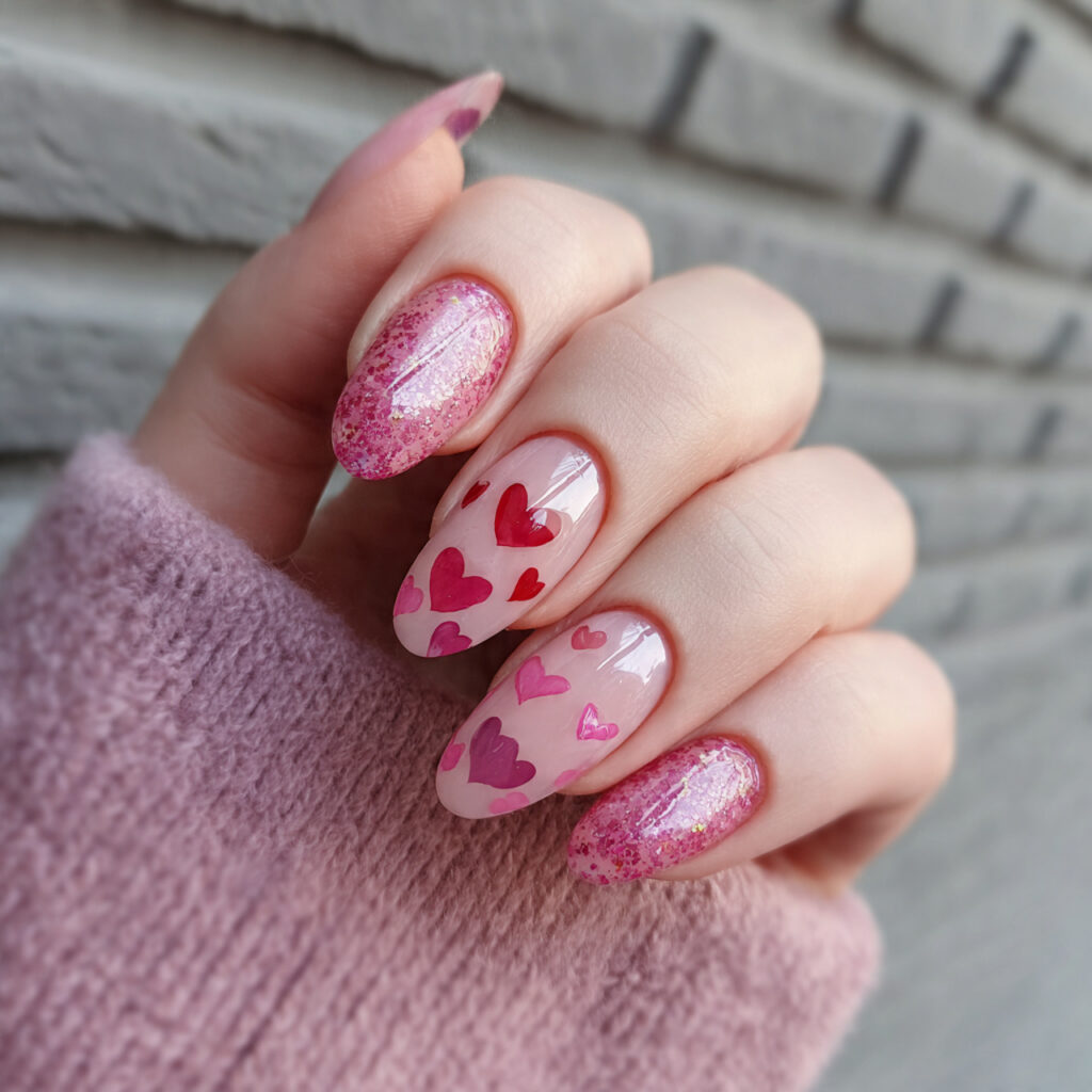 13 romantic valentine nails with sheer pink