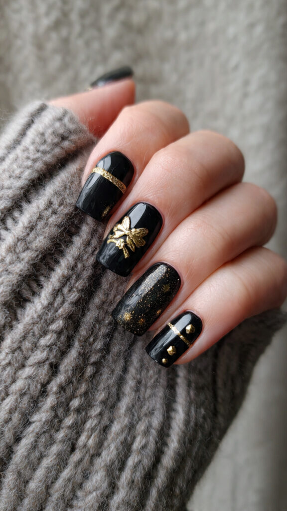 20 glossy black and gold minimal pirate