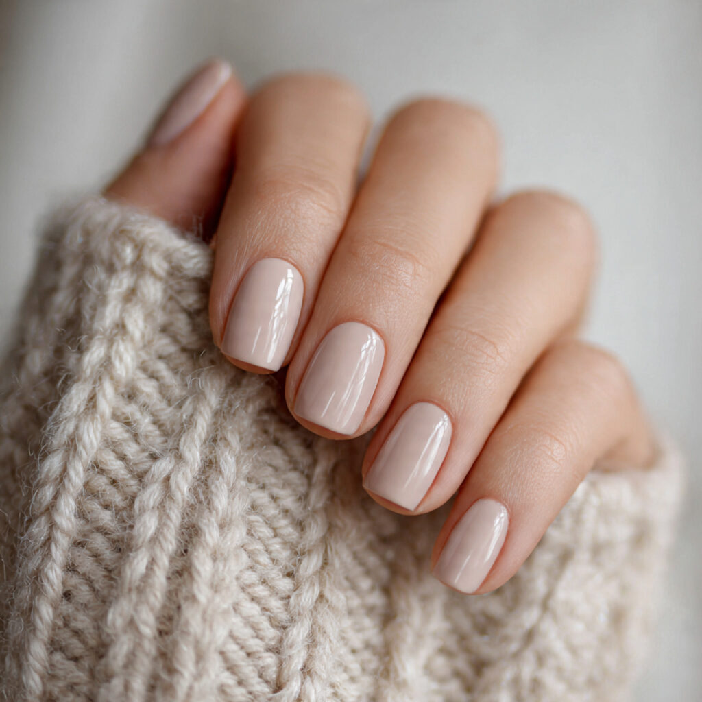20 neutral january nails with soft blush