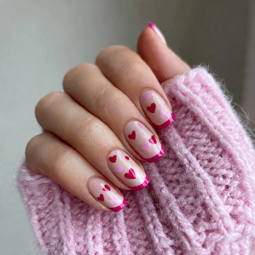 22 valentine nail ideas with pink french