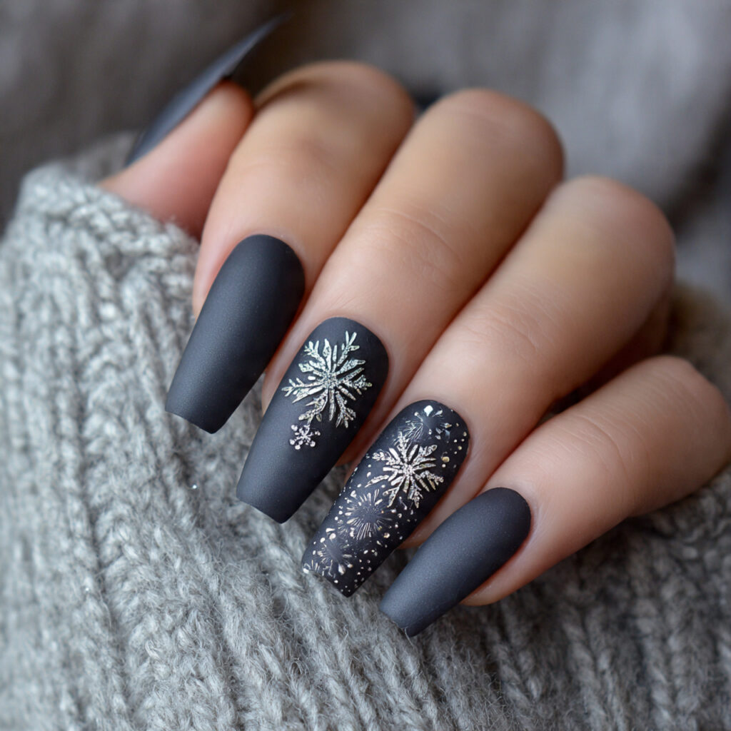 24 midnight luxe snowfall coffin nails this