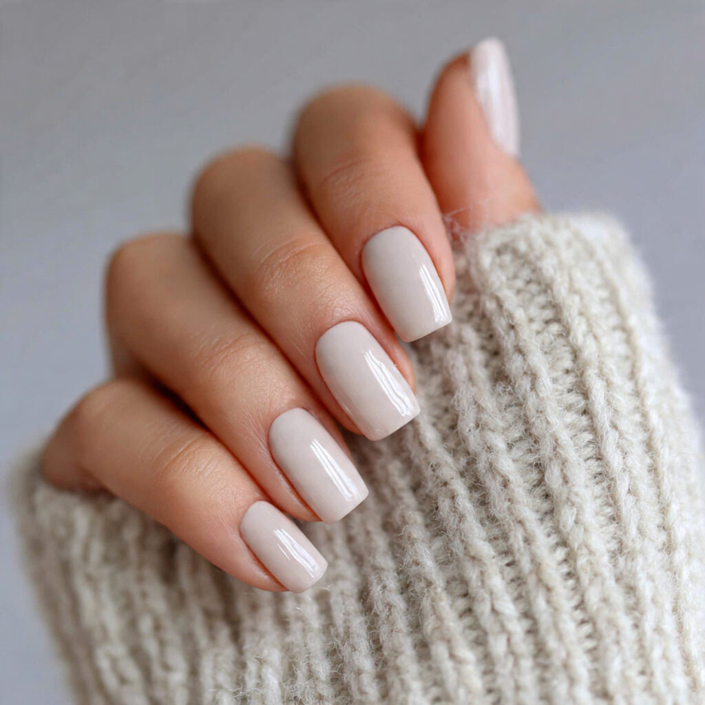 3 neutral january nails with milky white