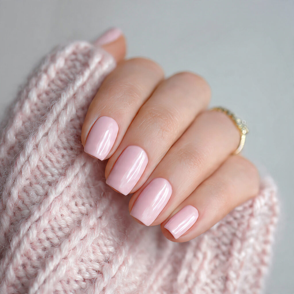 3 sheer light pink january nails