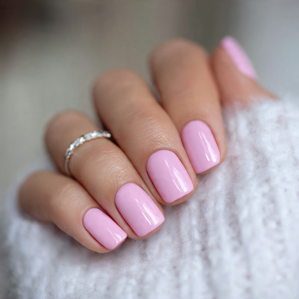 4 light pink january nails for short