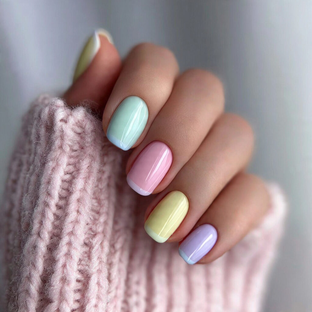 15 Trendy French Tip Nail Ideas to Upgrade Your Mani 5 4 soft pastel french tip nails for