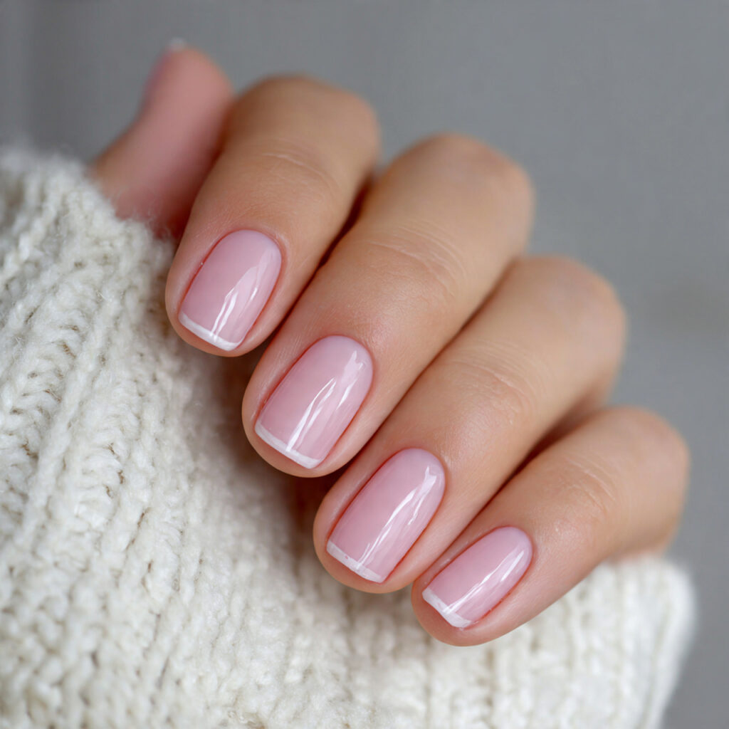7 light pink january nails with thin