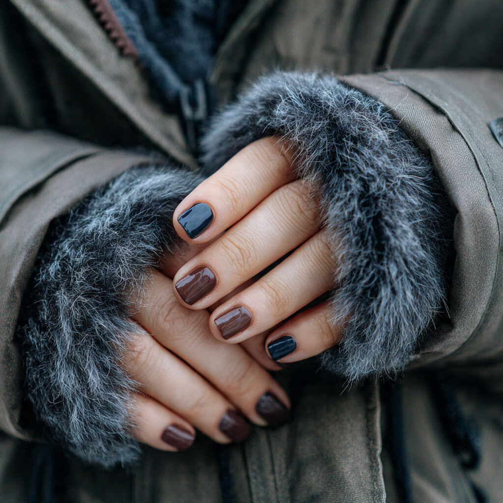 a person wearing a winter coat with