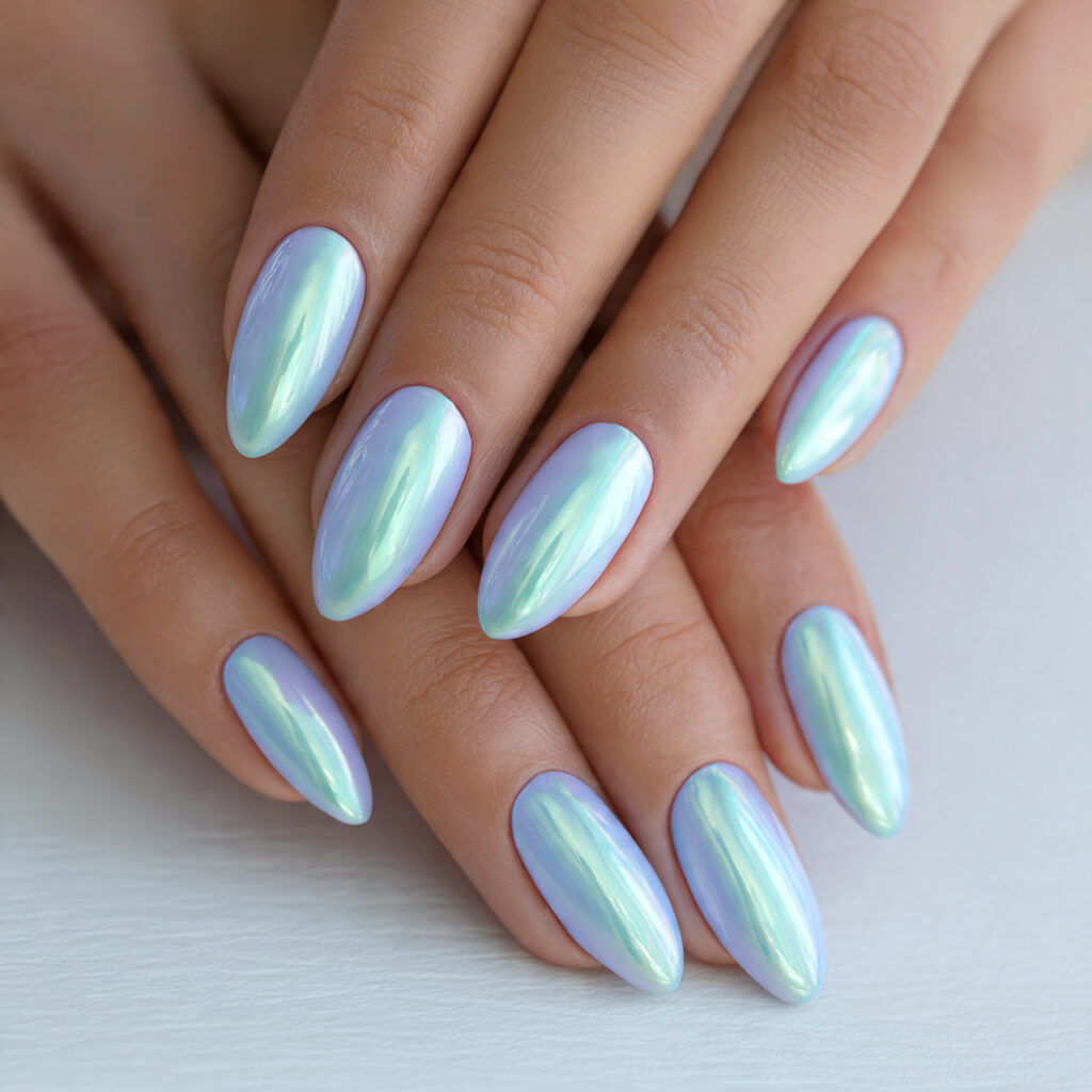20 Trendy Chrome Nail Ideas to Make Your Nails Shine 18 a set of nails on well groomed hands 7