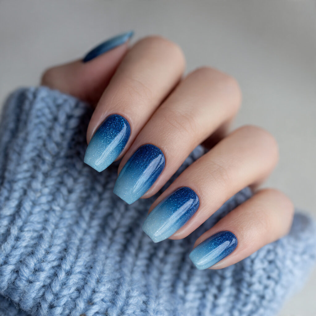 arctic twilight nails use deeper icy blues
