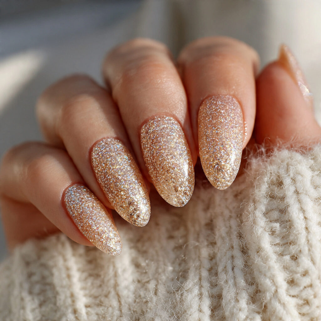 25 Beach Nail Designs for a Cute, Fun, and Breezy Look 6 beach sand glitter nails add a soft