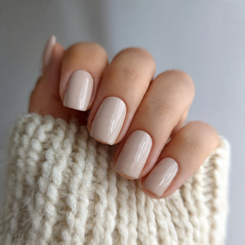 21 Elegant Winter Nails That Look Soft and Classy 8 beige elegant winter nails feel warm neutral