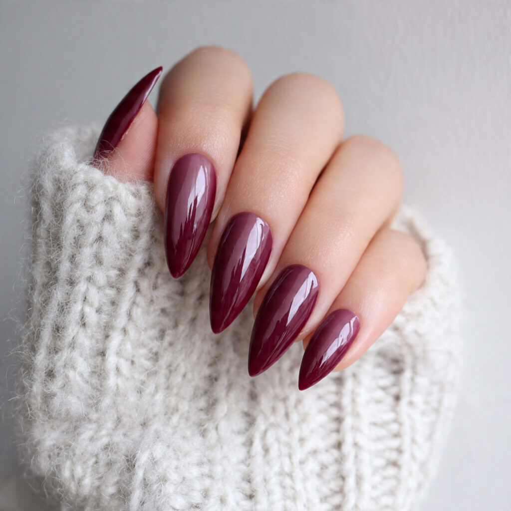 berry ice glam stiletto nails feel warm