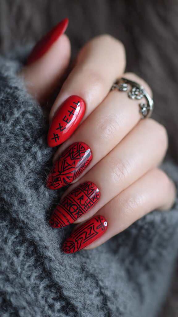 blood red nails bring instant halloween energy