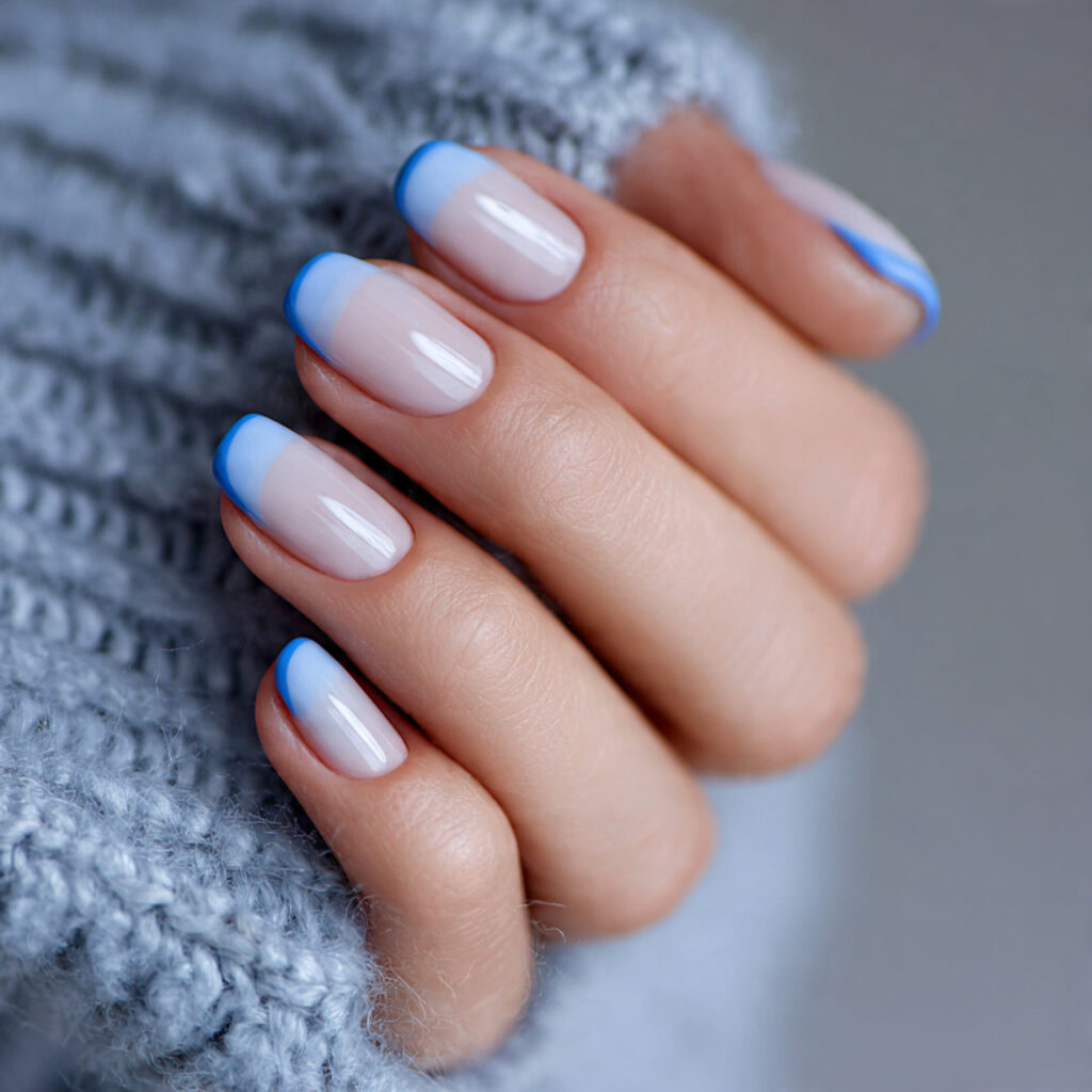 blue french tips update the classic french