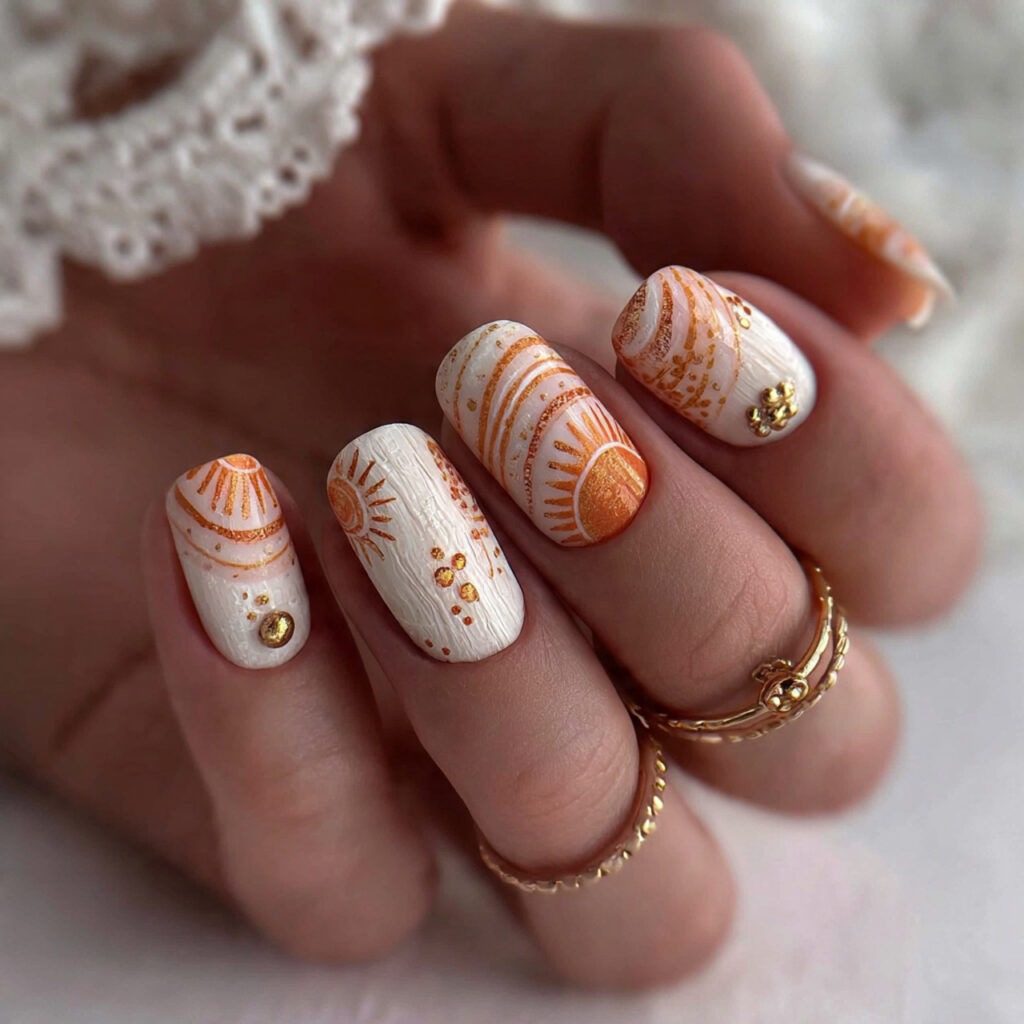 25 Beach Nail Designs for a Cute, Fun, and Breezy Look 18 boho beach nails bring a relaxed and