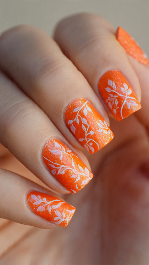 bright orange nails already give a fall