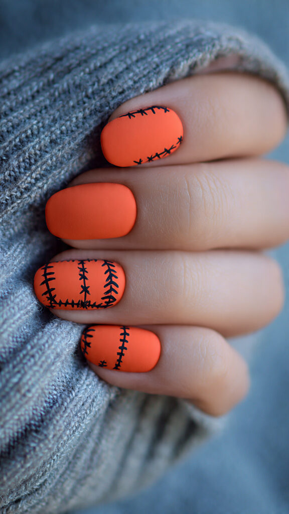 bright orange nails are a classic fall
