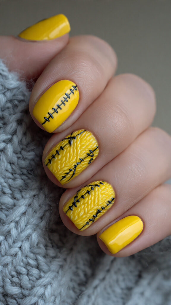 bright yellow nails remind you of sunny