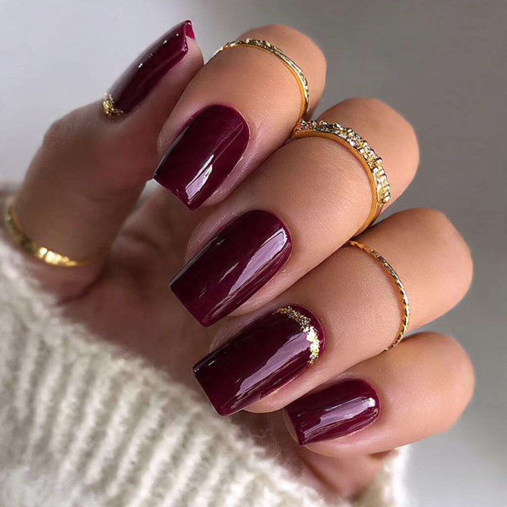 burgundy wine nails are a classic for