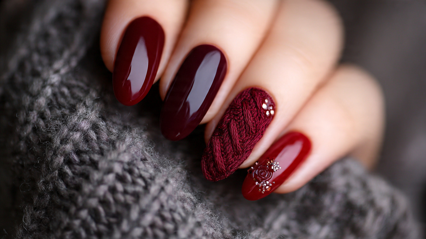 27 Burgundy Winter Nails That Feel Cozy, Rich, and Chic 6 Burgundy Winter Nails