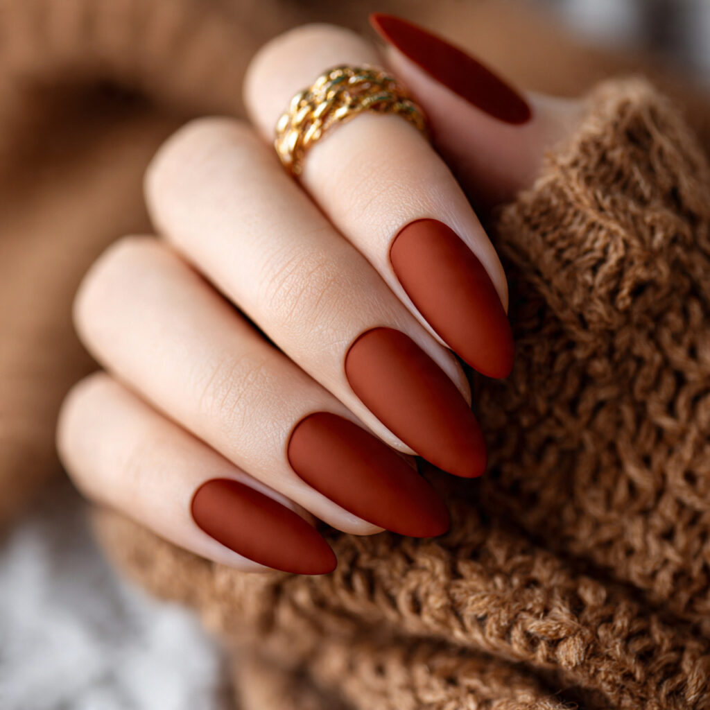 20 End of Summer Nail Color Ideas for a Cute Fresh Look 8 burnt sienna nails are warm and earthy