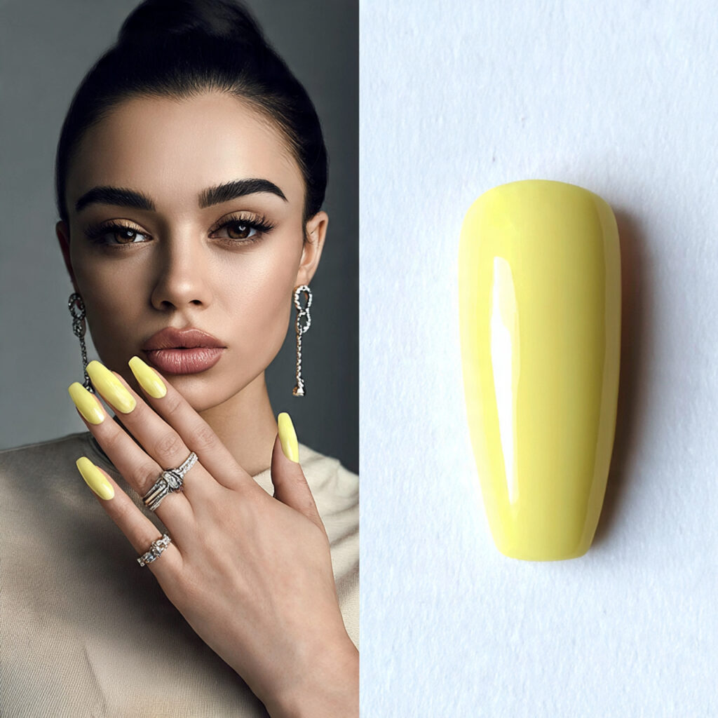 butter yellow nails pin style with the