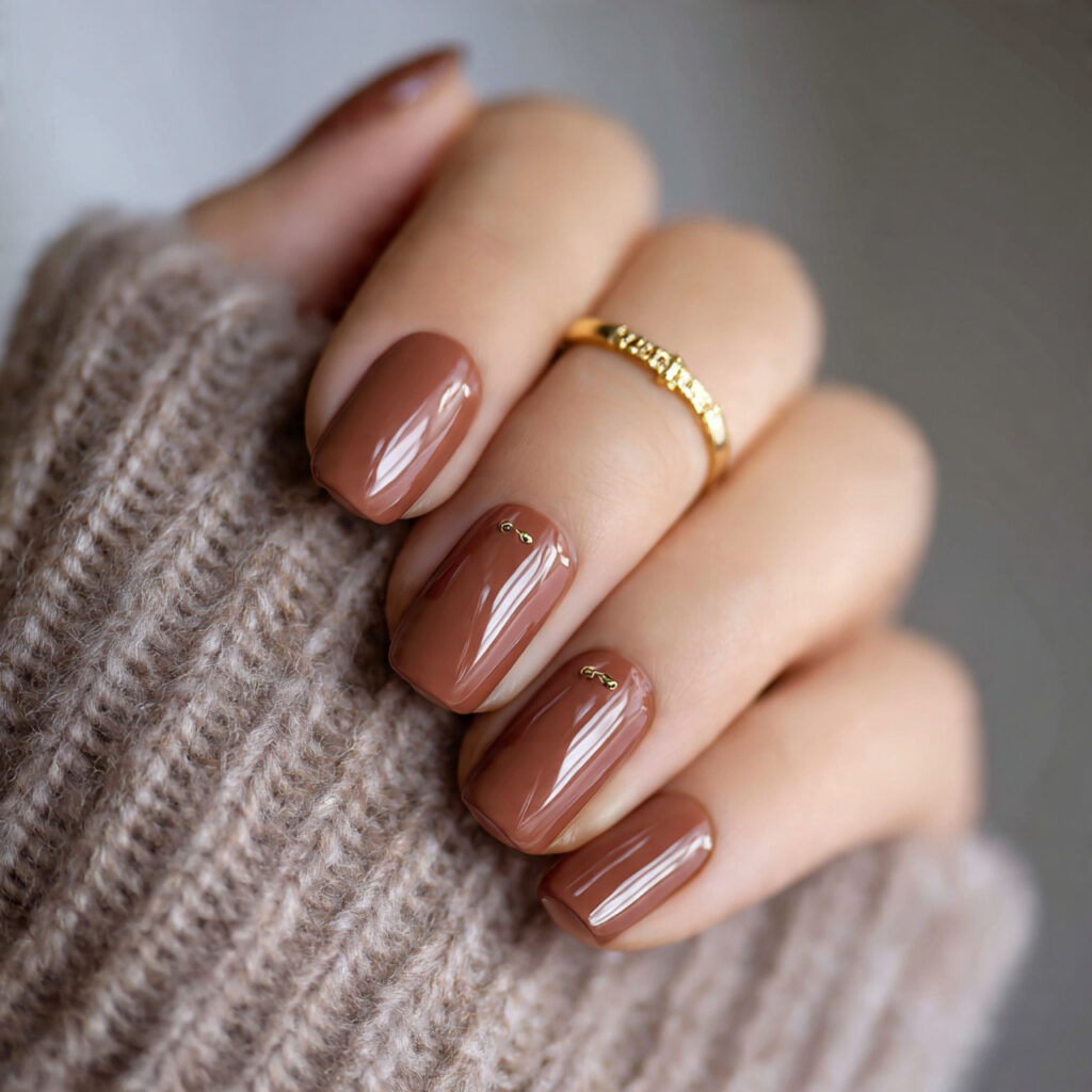 caramel nails are a beautiful soft choice