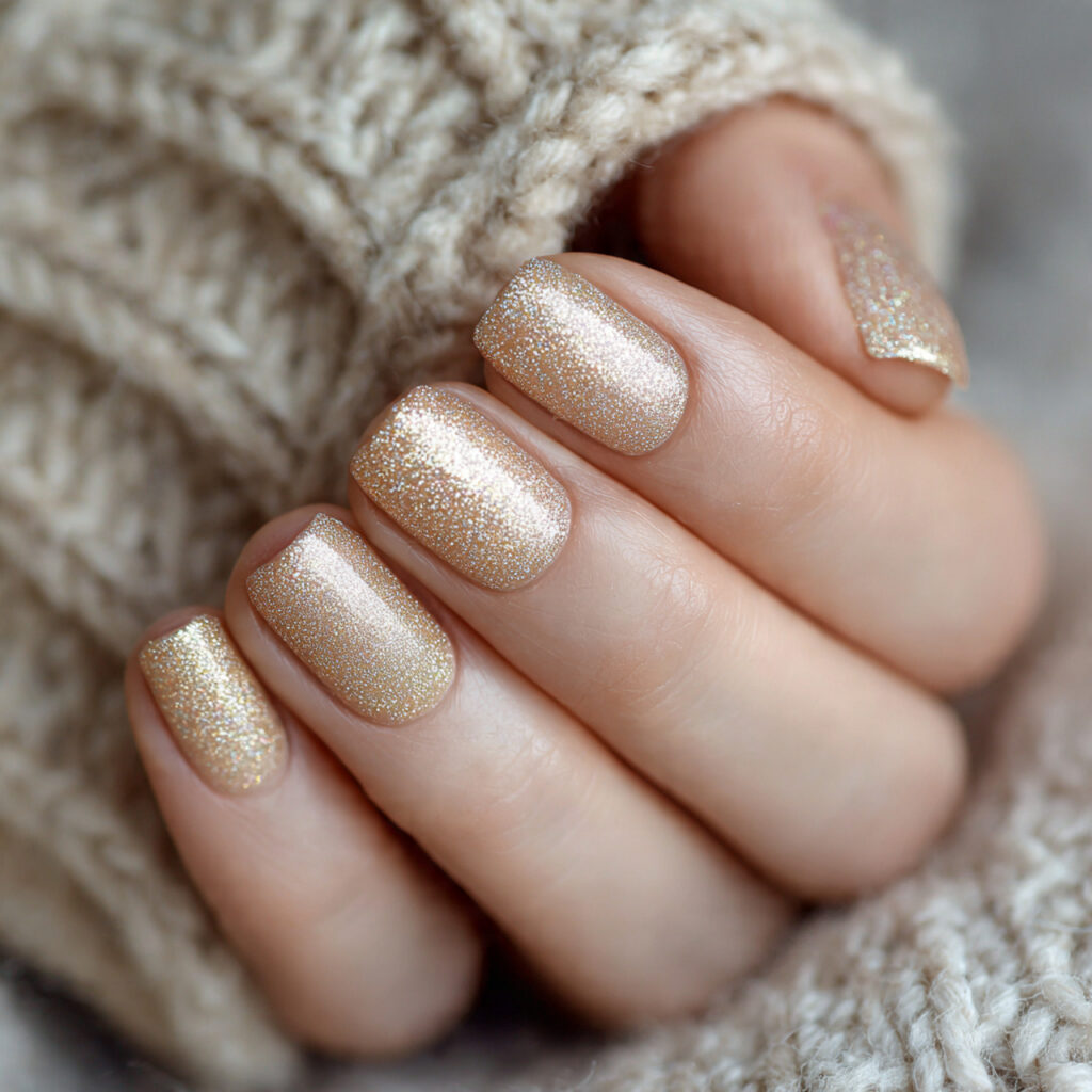 20 End of Summer Nail Color Ideas for a Cute Fresh Look 10 champagne shimmer nails add sparkle and elegance