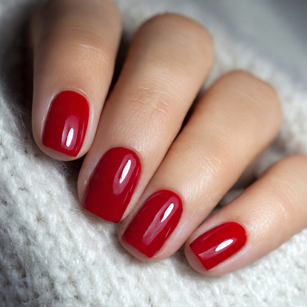 classic holiday red nails solid red polish