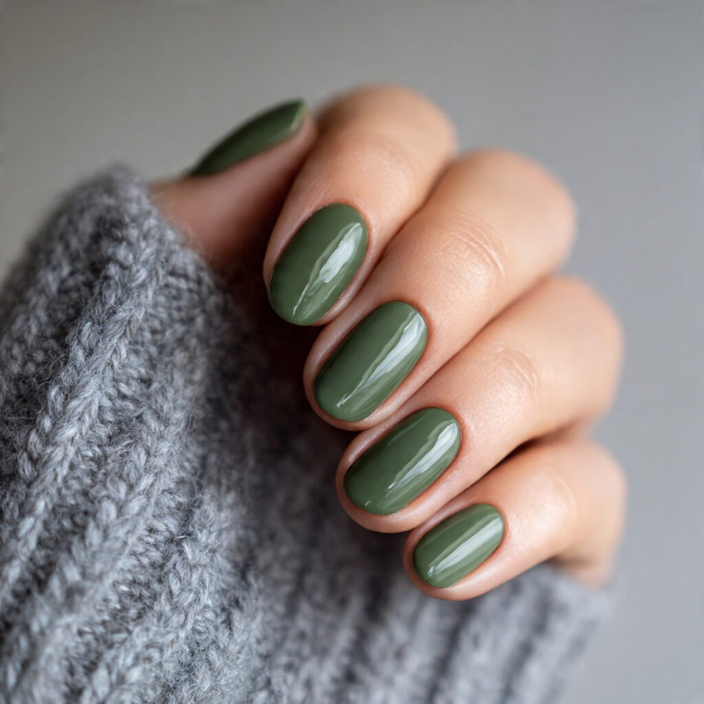 cozy evergreen nails focus on warmth soft