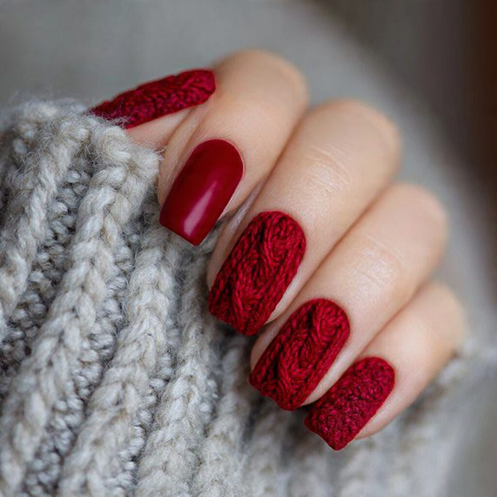 cozy knit winter nails feel warm and