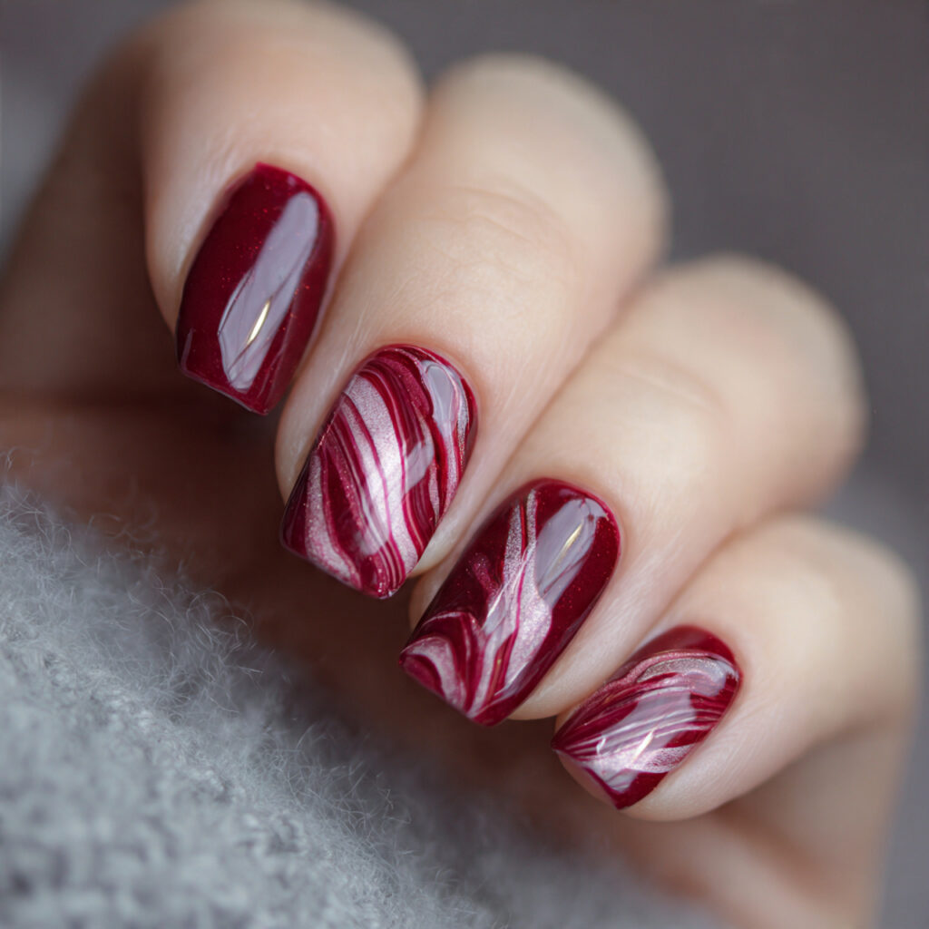 cranberry swirl winter nails cranberry nails add rich