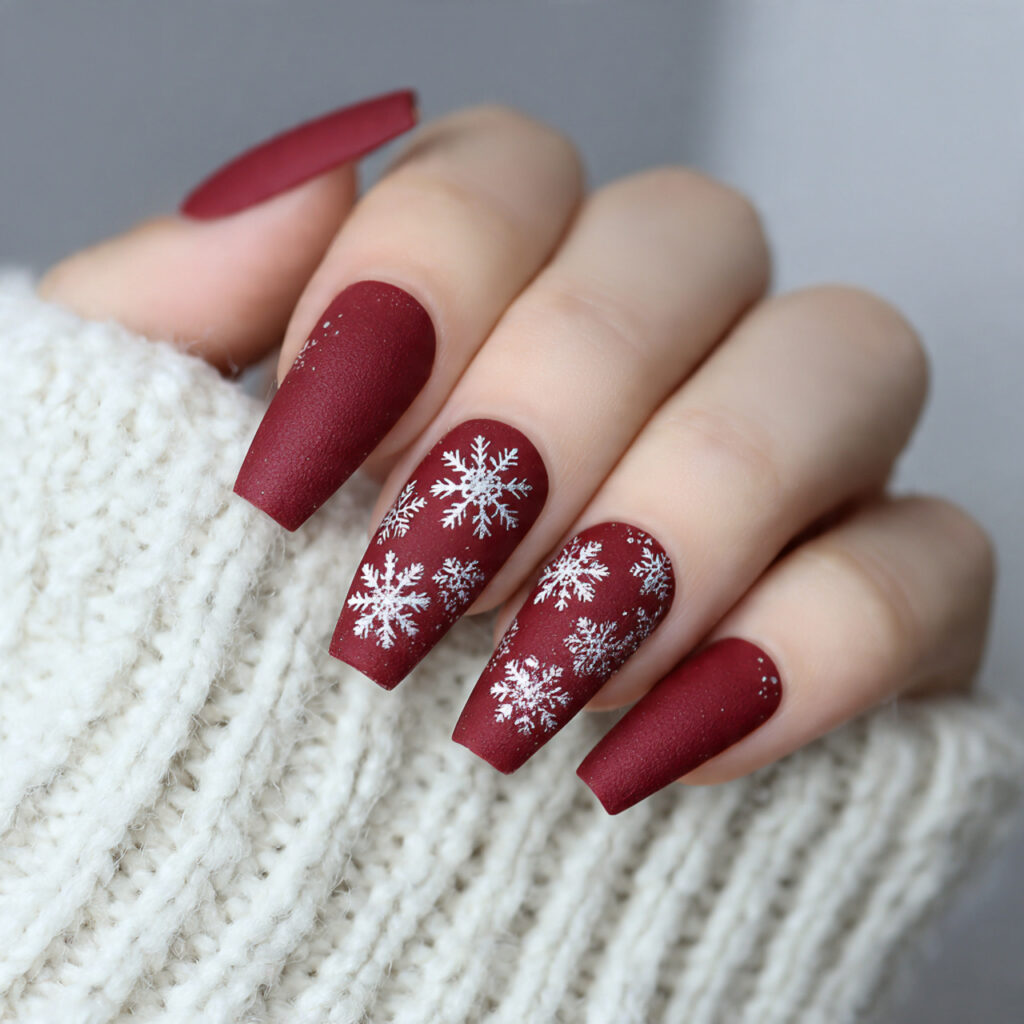 crimson red always feels bold in winter