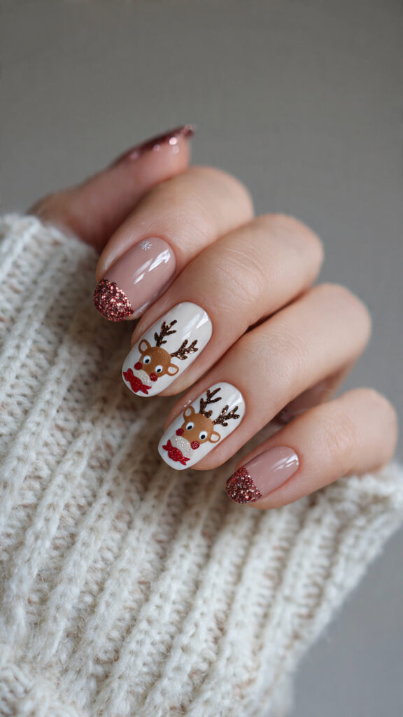 cute reindeer christmas nails 16k ultra original