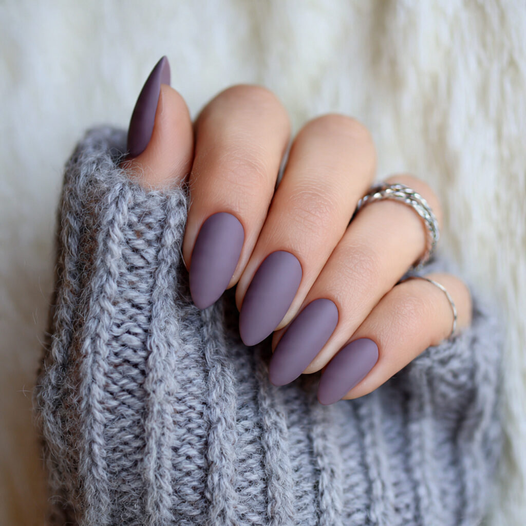 23 Purple Winter Nails That Feel Soft, Trendy, and Pretty 15 dusty purple winter nails with a matte