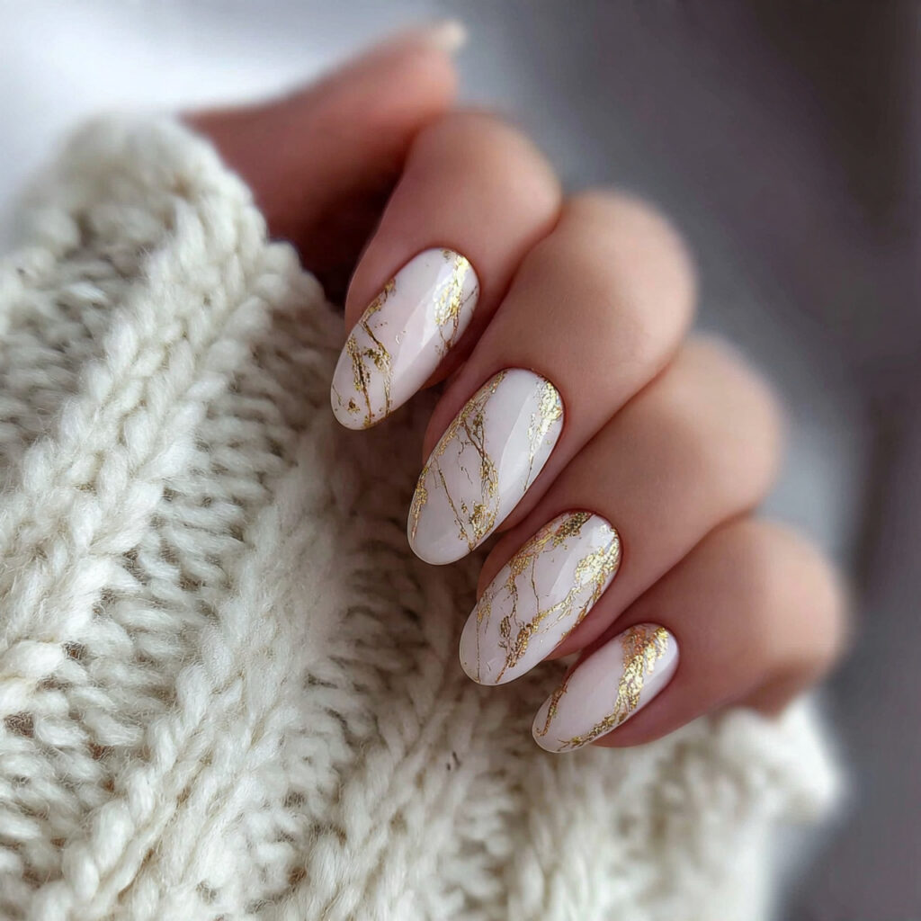 21 Elegant Winter Nails That Look Soft and Classy 16 elegant winter nails with gold details feel