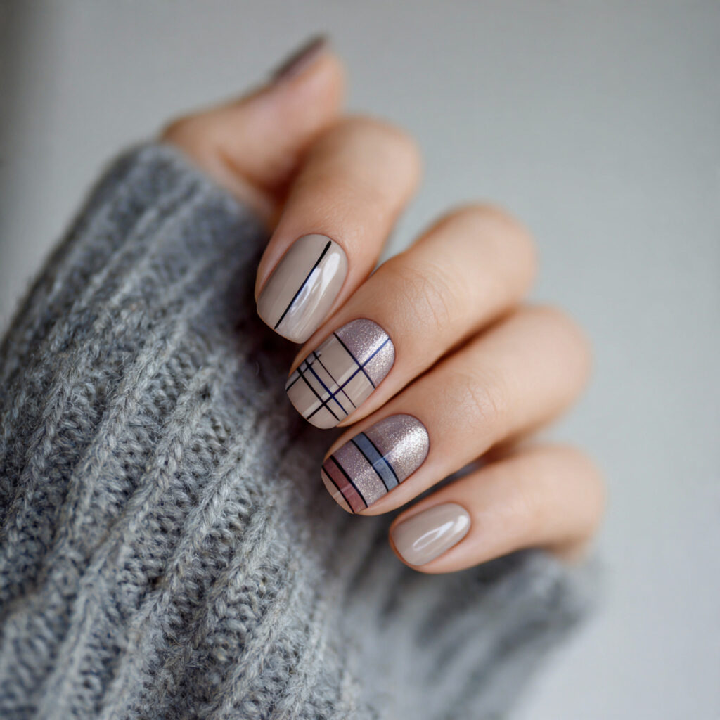21 Elegant Winter Nails That Look Soft and Classy 9 elegant winter nails with minimal line art