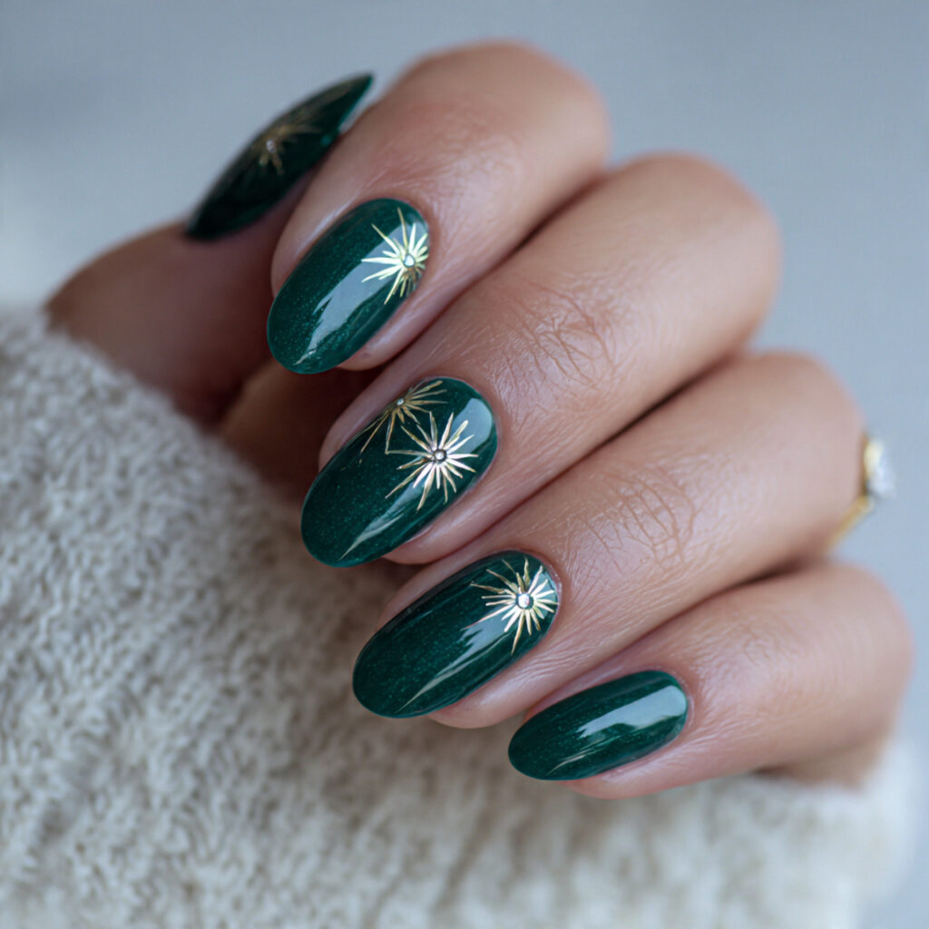 emerald starburst nails feel bold yet refined